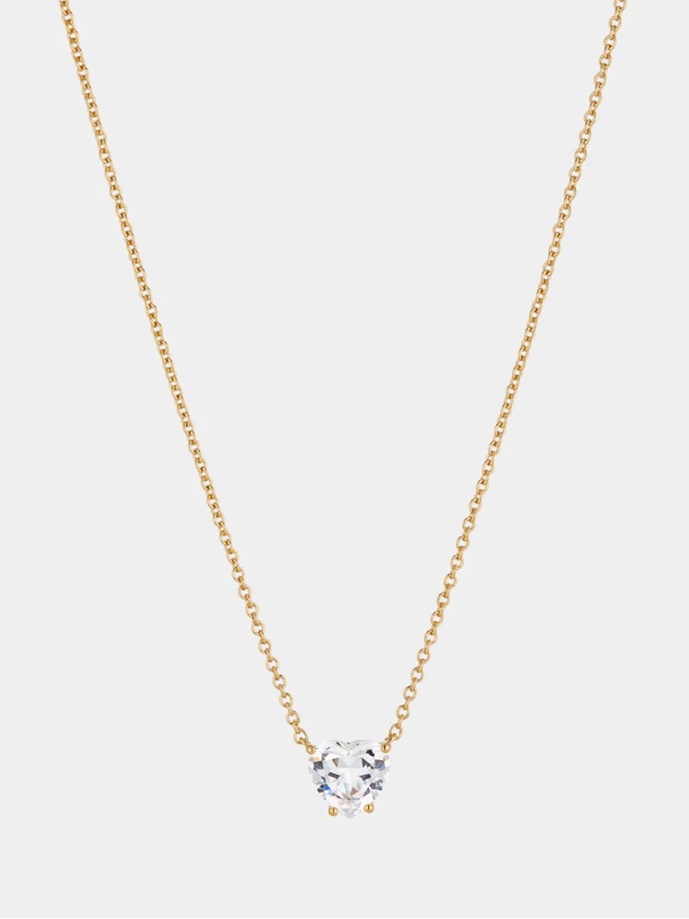 NWT NADRI - Gold Chain Necklace with Clear Solitaire Pendant